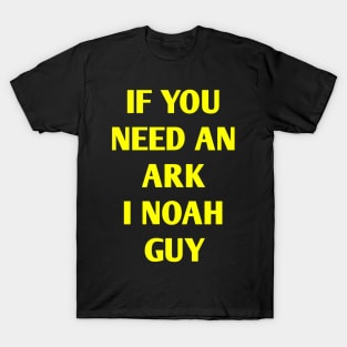 Funny Fishing Noah Ark Boat Christian Pun Text T-Shirt